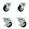 Service Caster 3.5 Inch Black Polyurethane Wheel Swivel Top Plate Caster Set with 2 Brakes SCC SCC-20S3514-PPUB-BLK-2-TLB-2 - alternate 1